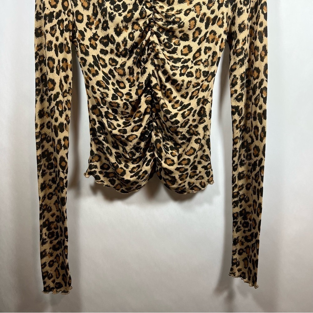 Free People Leopard Print Long Sleeve Top - Picture 4 of 9